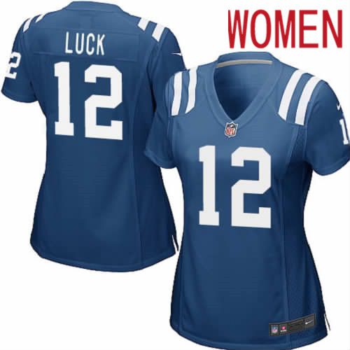 Women Indianapolis Colts #12 Andrew Luck Nike Royal Game Player NFL Jersey->women nfl jersey->Women Jersey
